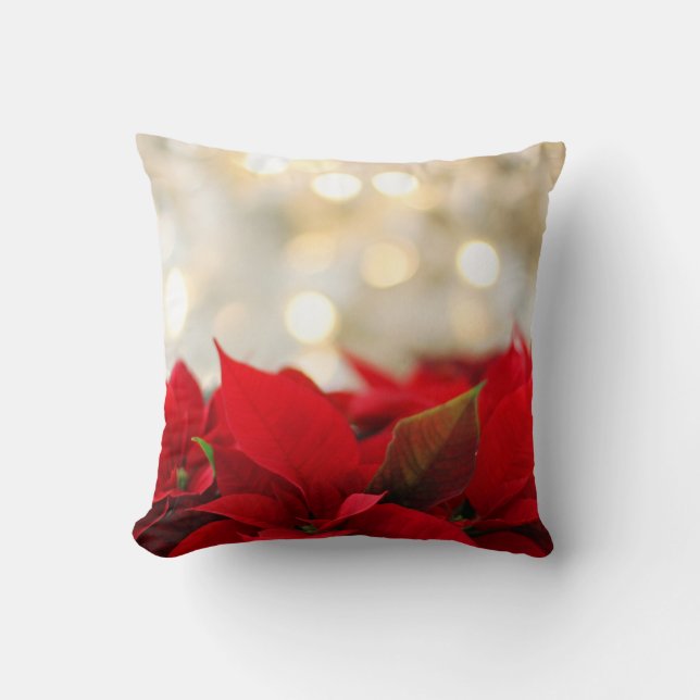 Christmas Poinsettia Cushion (Front)