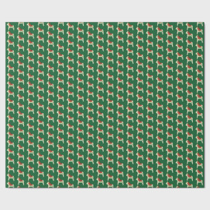 Christmas Poinsettia Dala Horse Wrapping Paper