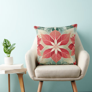  Christmas Poinsettia  Festive  Cushion