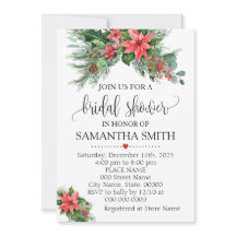 Christmas Poinsettia floral Holiday Bridal Shower