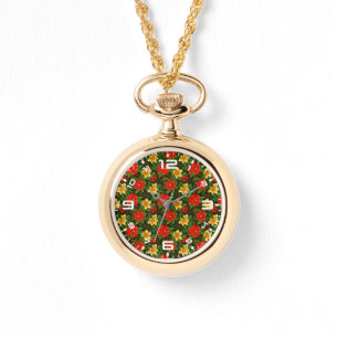 Christmas Poinsettia Flowers Pattern-86755 Watch