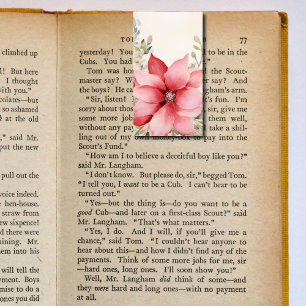 Christmas Poinsettia Folding Bookmarks Bookmarkers Business Card