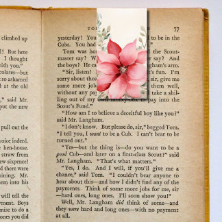 Christmas Poinsettia Folding Bookmarks Bookmarkers Business Card