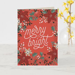 Christmas Poinsettia Foliage Folded Card