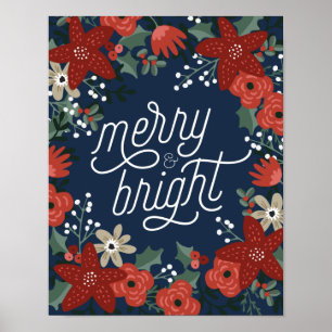 Christmas Poinsettia Foliage Poster