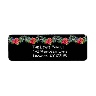 Christmas Poinsettia Garland on Black