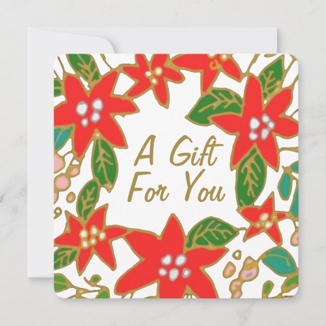 Christmas Poinsettia Gift Certificate (Front)
