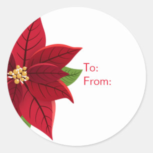 Christmas Poinsettia Gift Tag 