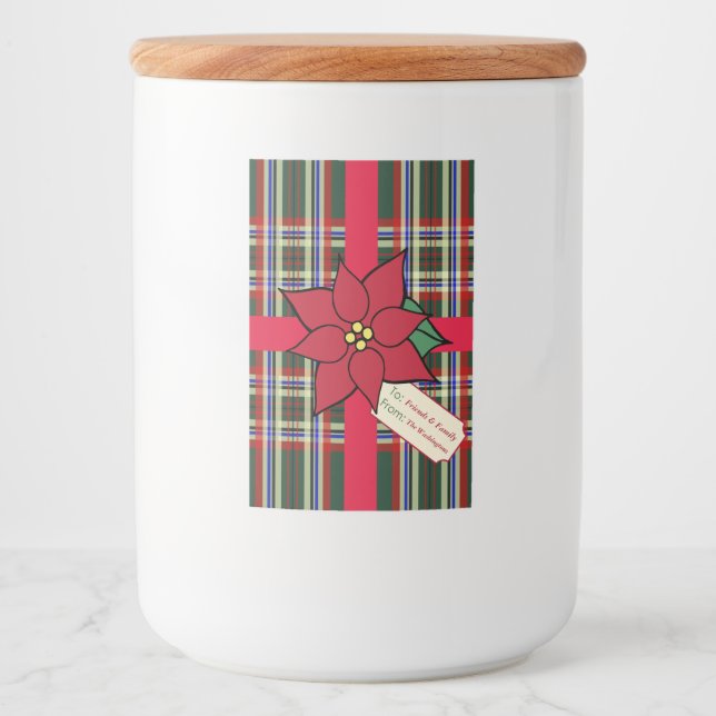 Christmas Poinsettia Gift Tag Labels (Front)
