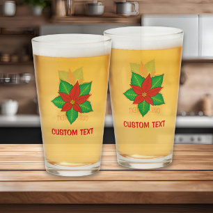 Christmas Poinsettia Glass