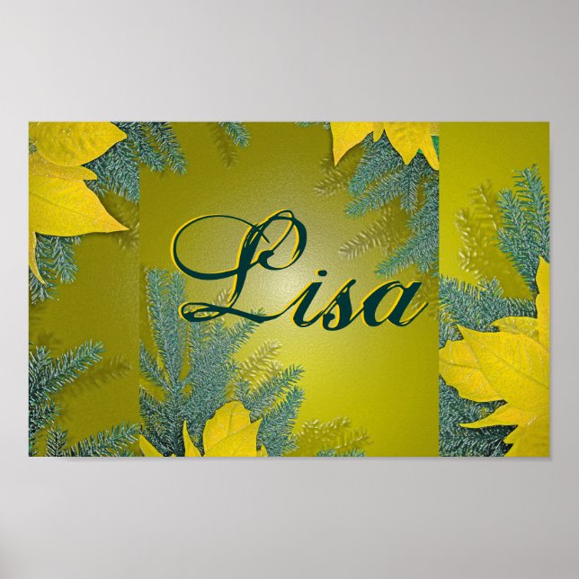 Christmas Poinsettia Gold Lisa II Poster (Front)
