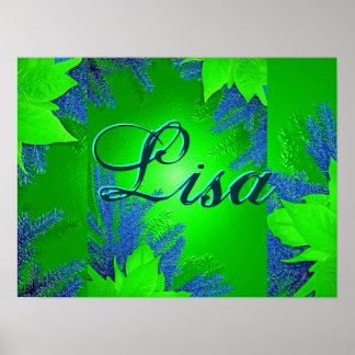 Christmas Poinsettia Green Lisa Poster