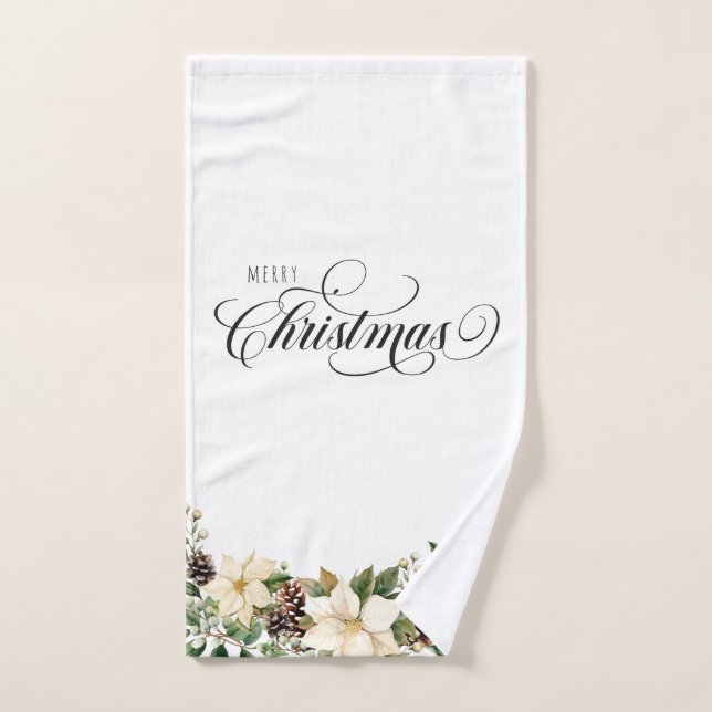 Christmas Poinsettia  Hand Towel (Hand Towel)