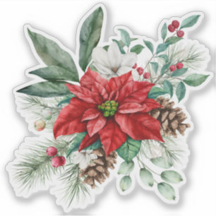 Christmas Poinsettia Holiday Bouquet
