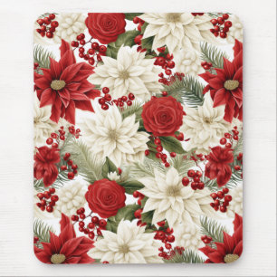 Christmas Poinsettia – Holiday Floral Design Mouse Mat