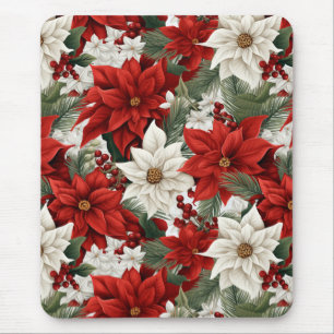 Christmas Poinsettia – Holiday Floral Design Mouse Mat