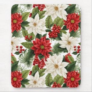 Christmas Poinsettia – Holiday Floral Design Mouse Mat