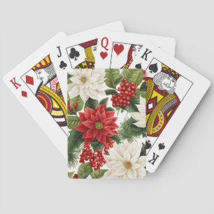 Christmas Poinsettia – Holiday Floral Design Playing Cards