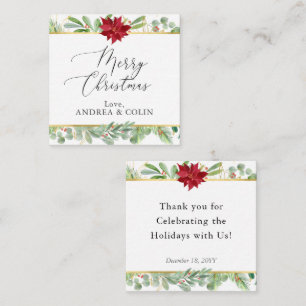 Christmas Poinsettia Holiday Party Favour Tags