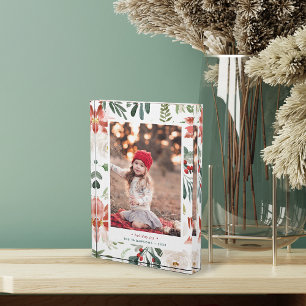 Christmas Poinsettia   Holiday Photo Block