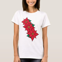 Christmas Poinsettia Holiday T-Shirt 
