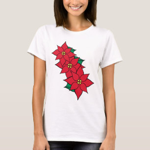 Christmas Poinsettia Holiday T-Shirt 