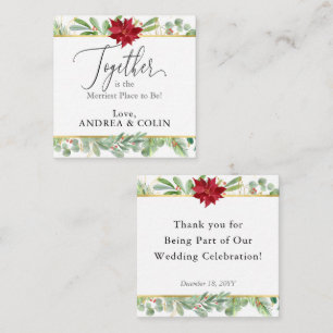 Christmas Poinsettia Holiday Wedding Favour Tags