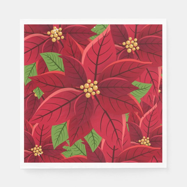 Christmas Poinsettia   Napkin (Front)