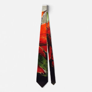 Christmas Poinsettia Neck Tie