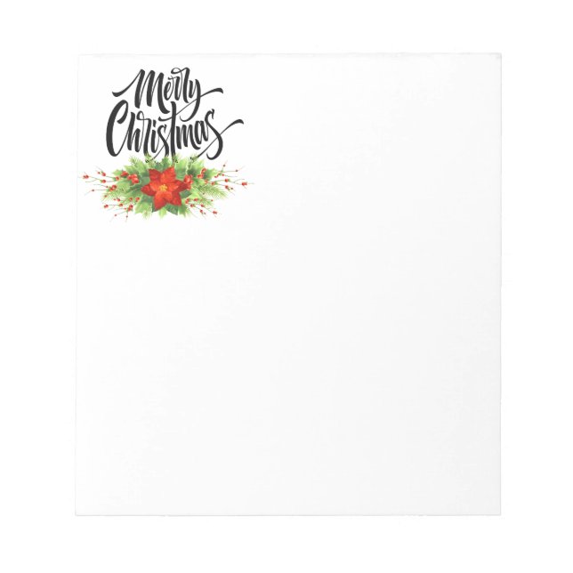 Christmas Poinsettia Notepad (Front)