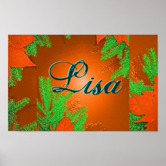 Christmas Poinsettia Orange Delight Lisa II Poster