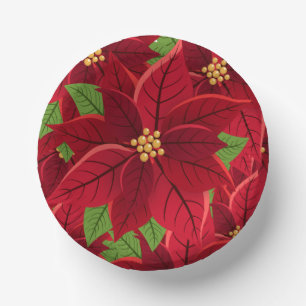 Christmas Poinsettia   Paper Plate