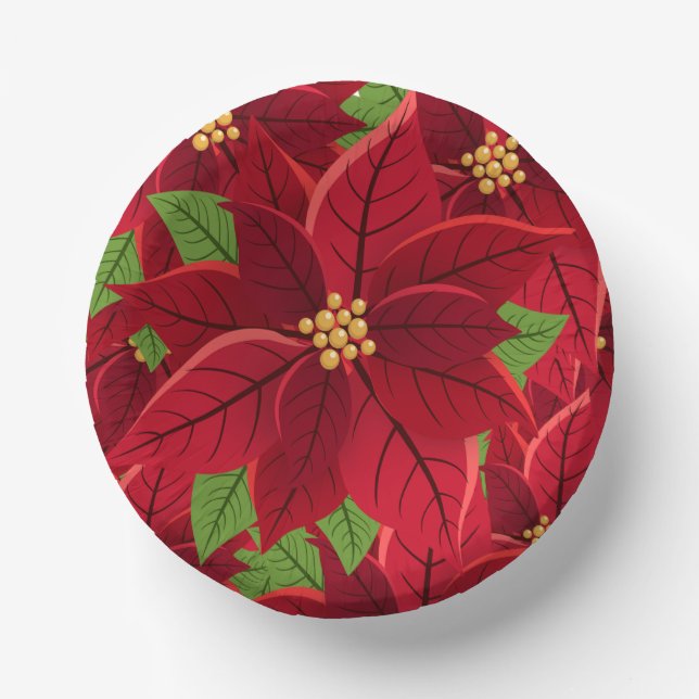 Christmas Poinsettia   Paper Plate (Front)