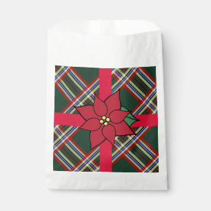 Christmas Poinsettia Party Candy Cookies Favour Bags