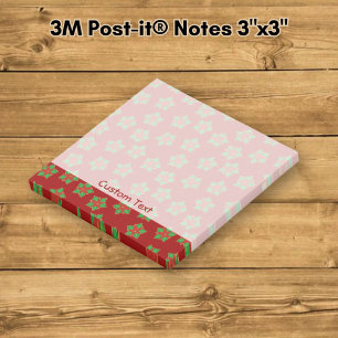 Christmas Poinsettia Pattern Post-it Notes