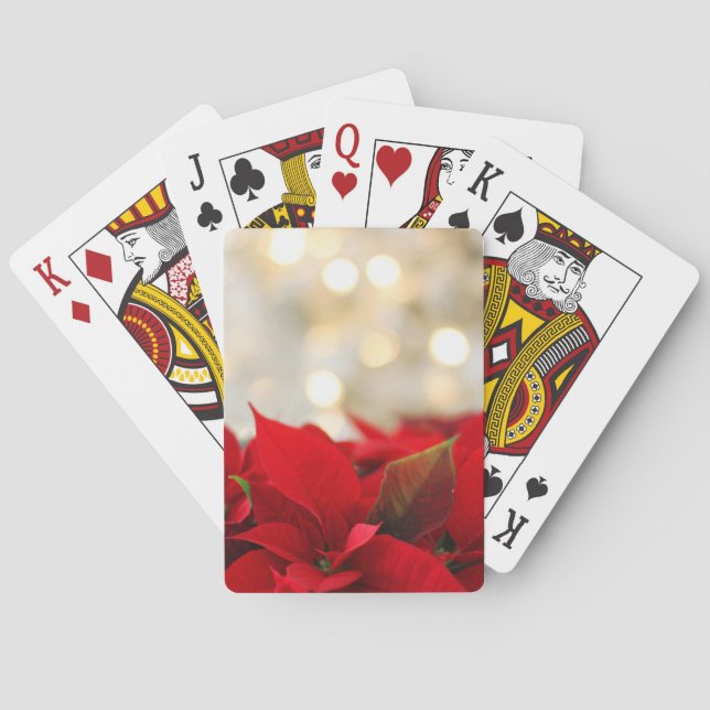 Christmas Poinsettia Playing Cards (Back)