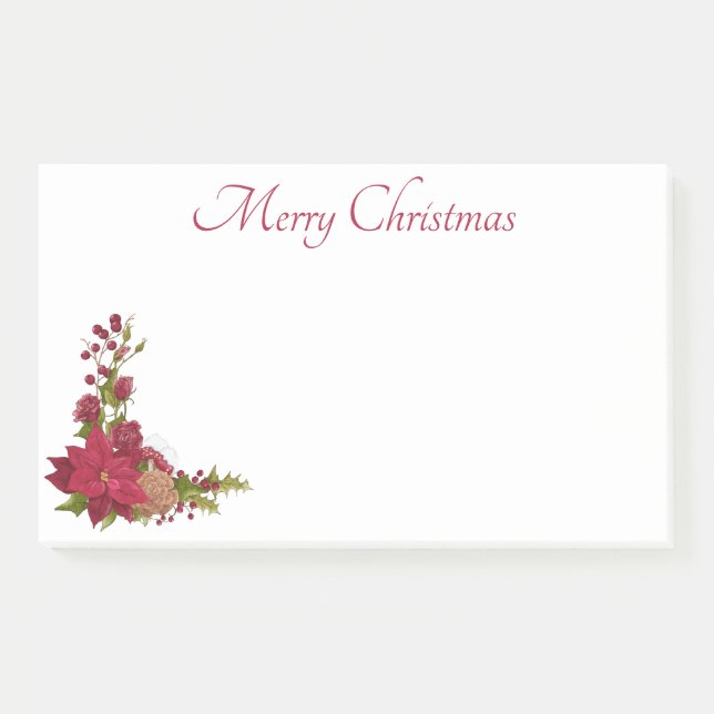 Christmas Poinsettia Post-It Notes (Front)