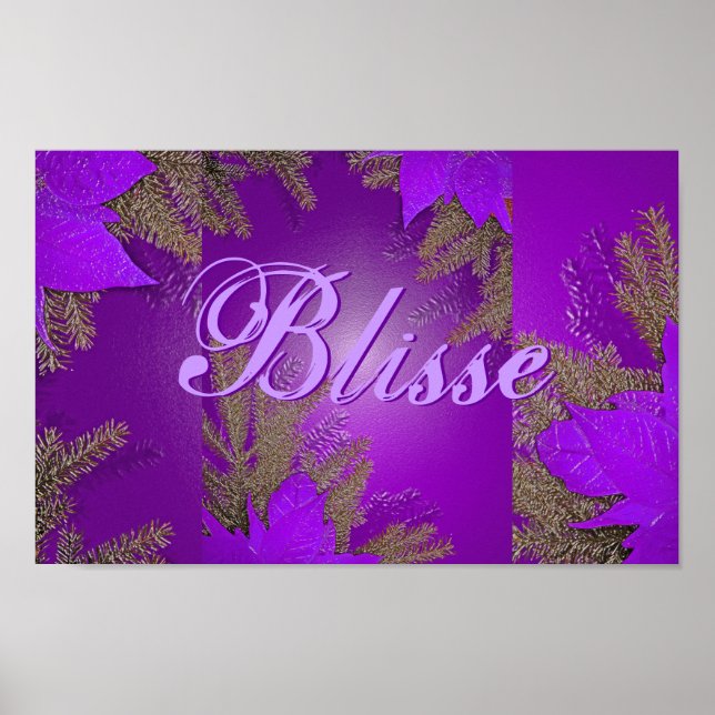 Christmas Poinsettia Purple Blisse II Poster (Front)
