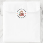 Christmas Poinsettia, Red Apples, Gold Lantern Classic Round Sticker<br><div class="desc">Christmas poinsettia,  red apples,  gold lantern holiday bouquet.</div>