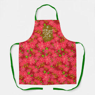 Christmas Poinsettia Red Apron