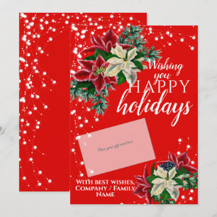 Christmas Poinsettia Red Gift Card Holder