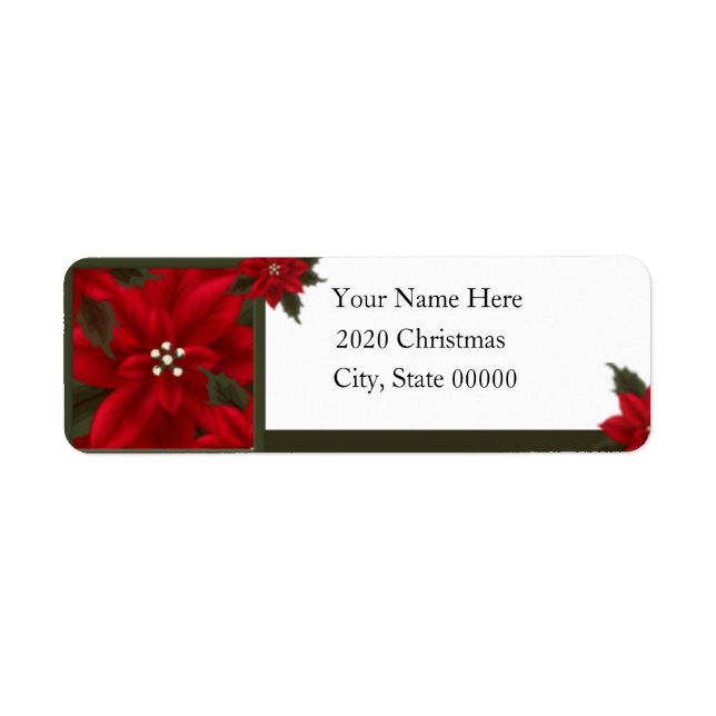 Christmas Poinsettia Return Address (Front)