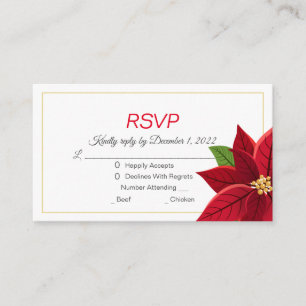 Christmas Poinsettia RSVP Enclosure Card