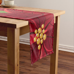 Christmas Poinsettia   Short Table Runner