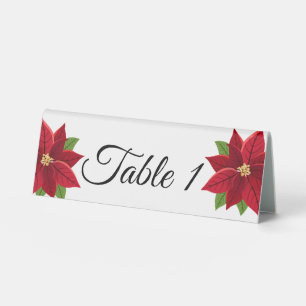 Christmas Poinsettia  Table Tent Sign