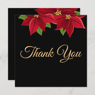 Christmas Poinsettia Thank You Card