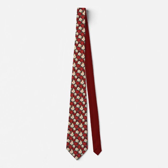 Christmas Poinsettia Tie (Front)