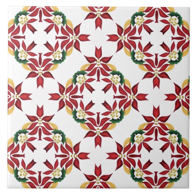 christmas poinsettia tile (Front)