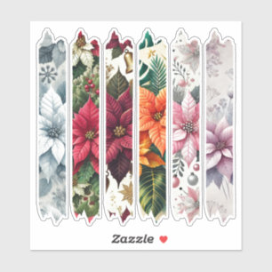 Christmas Poinsettia Washi Tape Planner Stickers