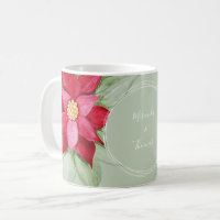Christmas Poinsettia Watercolor Hand-painted